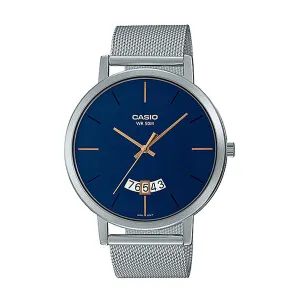Casio Men's Analog Stainless Steel Mesh Band Watch MTPB100M-2E MTP-B100M-2E