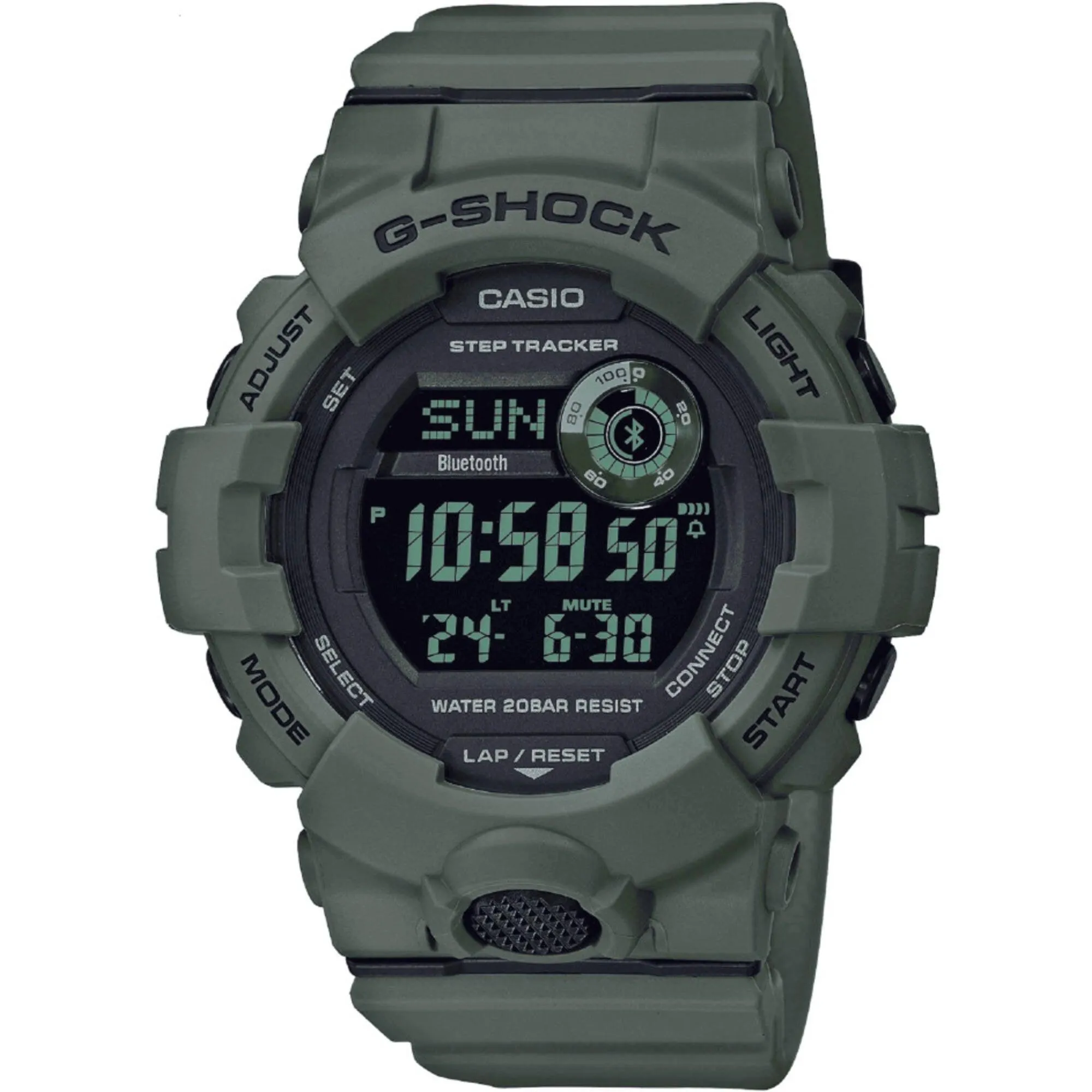 Casio Men's Digital Watch - G-Shock G-Squad 800 Series Green Resin Strap | GBD800UC-3