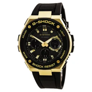 Casio Men's G-Shock Black Resin Strap World Time Ana-Digi Black Dial Quartz Dive Watch | GSTS100G-1A