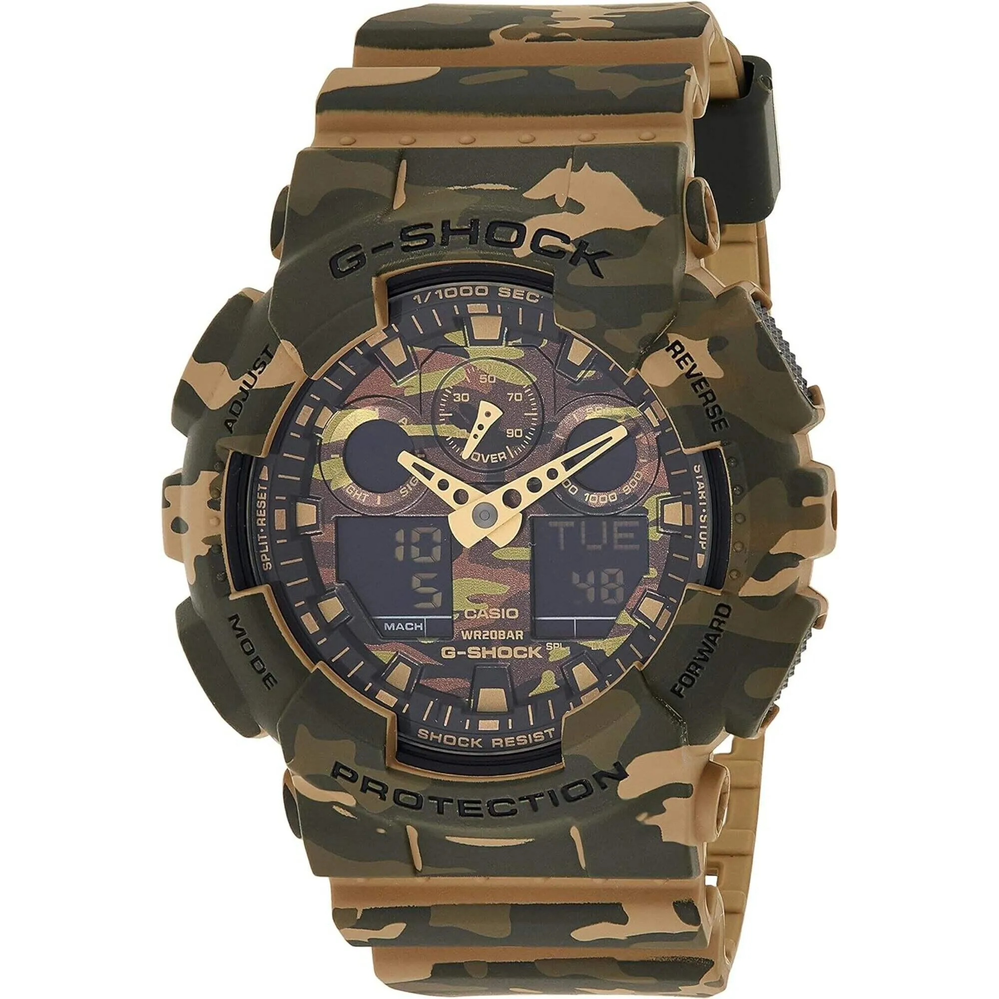 Casio Men's Watch - G-Shock Analog-Digital Dial Camouflage Strap | GA-100CM-5ACR