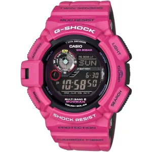 Casio Men's Watch - G-Shock Mudman World Time Pink Resin Strap Digital | GW9300SR-4