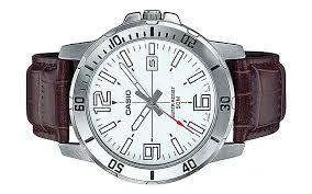 Casio MTP-VD01L-7BVUDF Brown Leather Strap Watch for Men