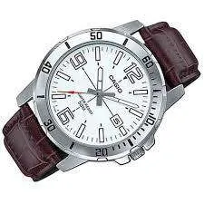 Casio MTP-VD01L-7BVUDF Brown Leather Strap Watch for Men