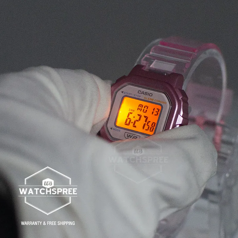 Casio Pop Series Digital Pink Transparent Resin Band Watch LA20WHS-4A LA-20WHS-4A