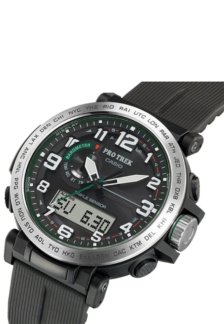 Casio Pro Trek PRG-601-1DR Digital Analog Rubber Strap Watch For Men