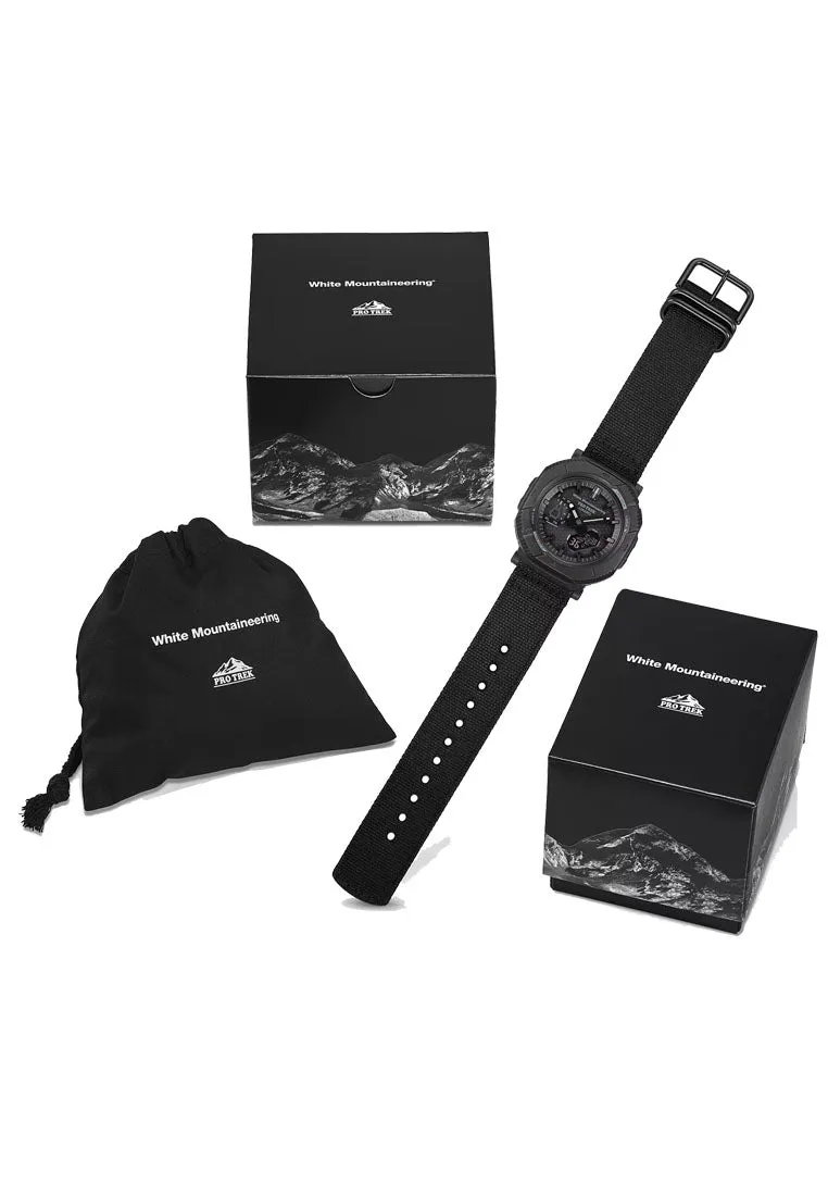 Casio Protek PRJ-B001WM-1DR Digital Analog Nylon Strap Solar Watch for Men