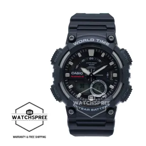 Casio Standard Analog Digital Sport Black Resin Band Watch AEQ110W-1A AE-Q110W-1A