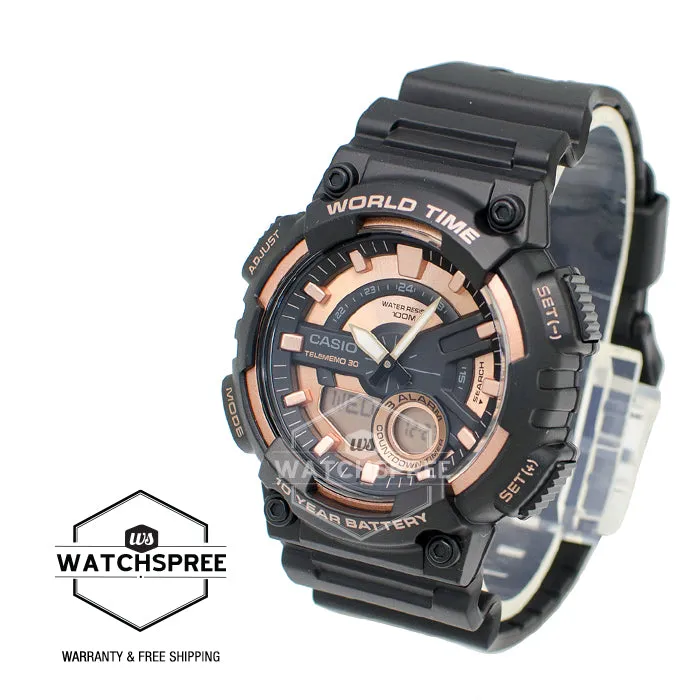 Casio Standard Analog Sport Digital Black Resin Band Watch AEQ110W-1A3 AEQ-110W-1A3