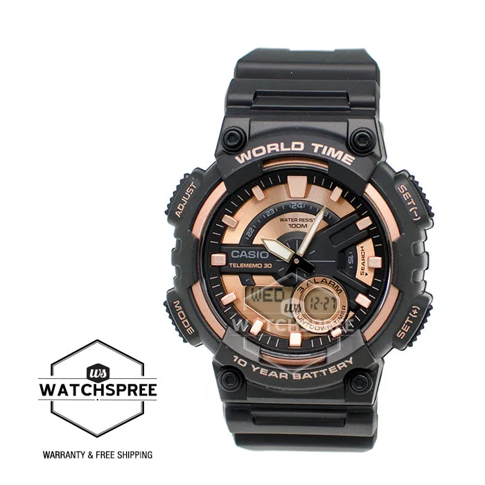 Casio Standard Analog Sport Digital Black Resin Band Watch AEQ110W-1A3 AEQ-110W-1A3