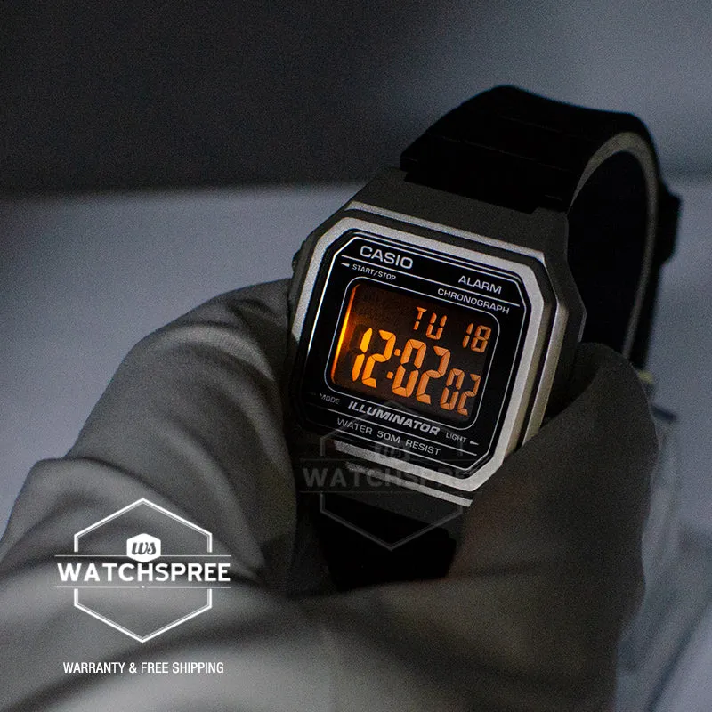 Casio Standard Digital Black Resin Band Watch W217HM-7B W-217HM-7B