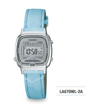 Casio Standard Digital Ladies' Blue Strap Watch LA670WL-2A