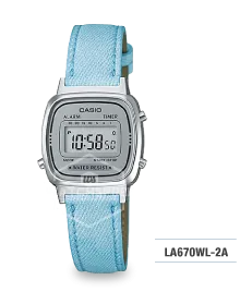 Casio Standard Digital Ladies' Blue Strap Watch LA670WL-2A