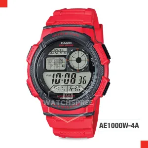 Casio Standard Digital Sporty Design Red Resin Band Watch AE1000W-4A