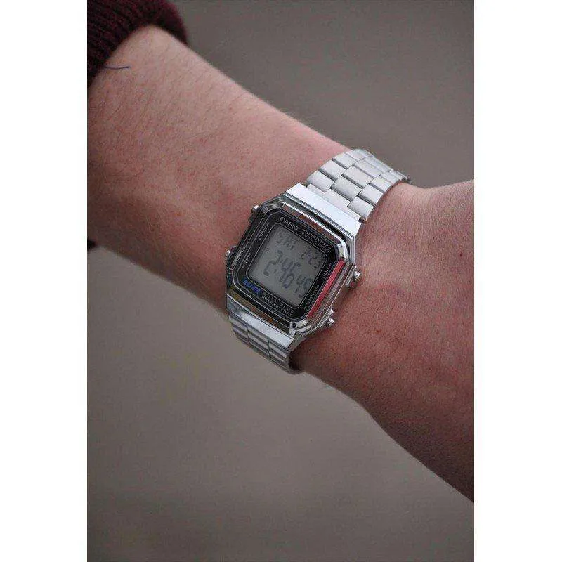 Casio Vintage A178WA-1A Silver Stainless Steel Watch Unisex