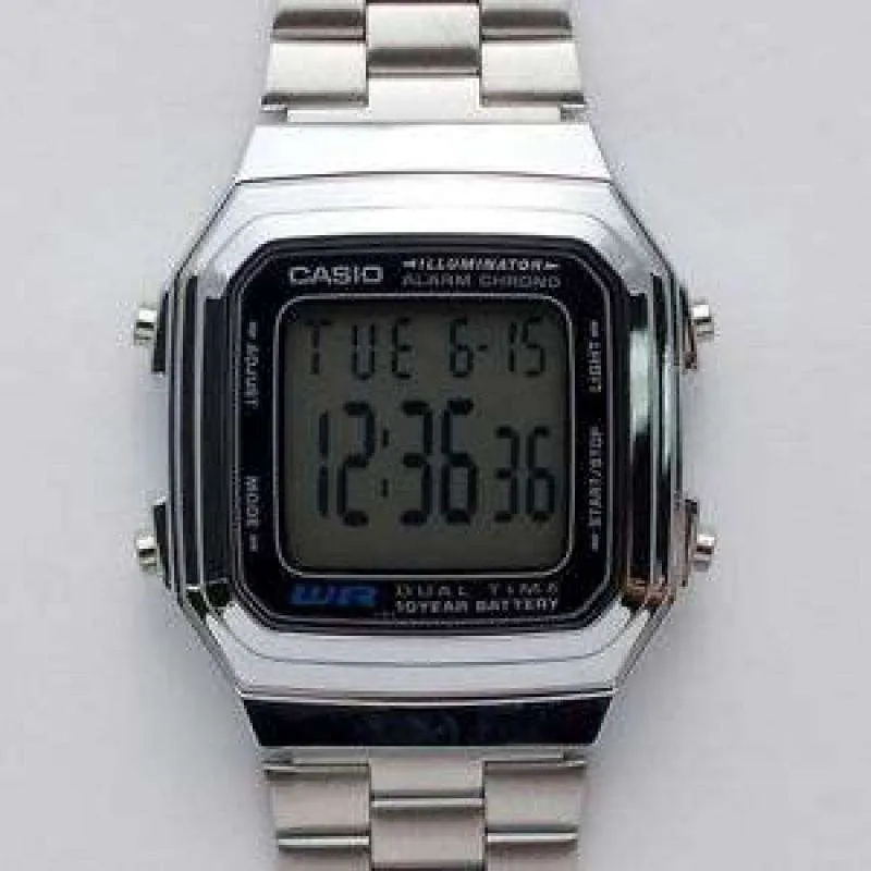 Casio Vintage A178WA-1A Silver Stainless Steel Watch Unisex