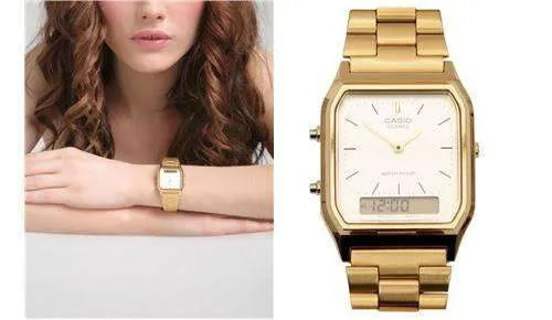 Casio Vintage AQ-230GA-9D Gold Plated Watch Unisex