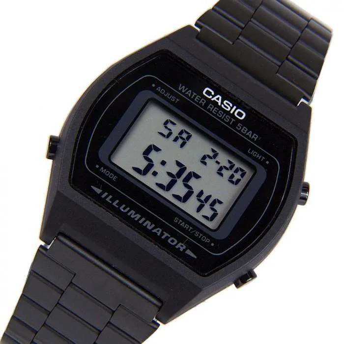Casio Vintage B640WB-1A Black Stainless Steel Watch For Men and Women