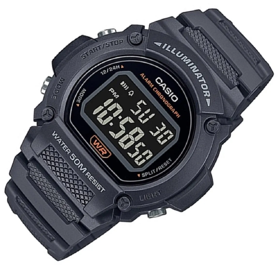 Casio W-219H-8B Black Resin Strap Watch for Men