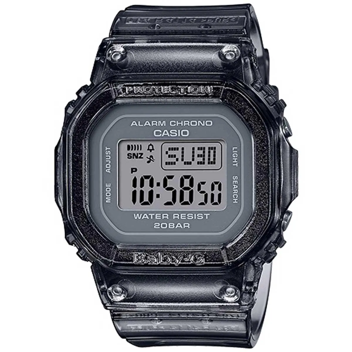 Casio Women's Quartz Watch - Baby-G Black Semi-Transparent Resin Strap | BGD560S-8