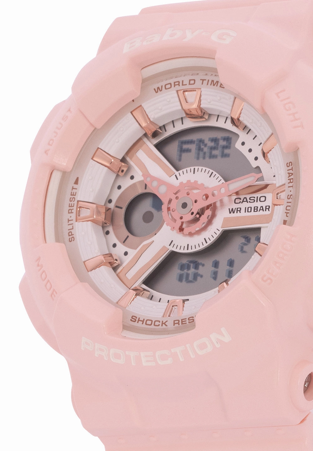 Casio Baby-g BA-110RG-4A Digital Analog Rubber Strap Watch For Women