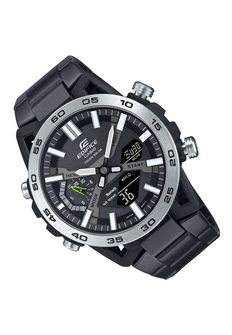 Casio Edifice ECB-2000DD-1A Digital Analog Stainless Steel Strap Solar Watch For Men