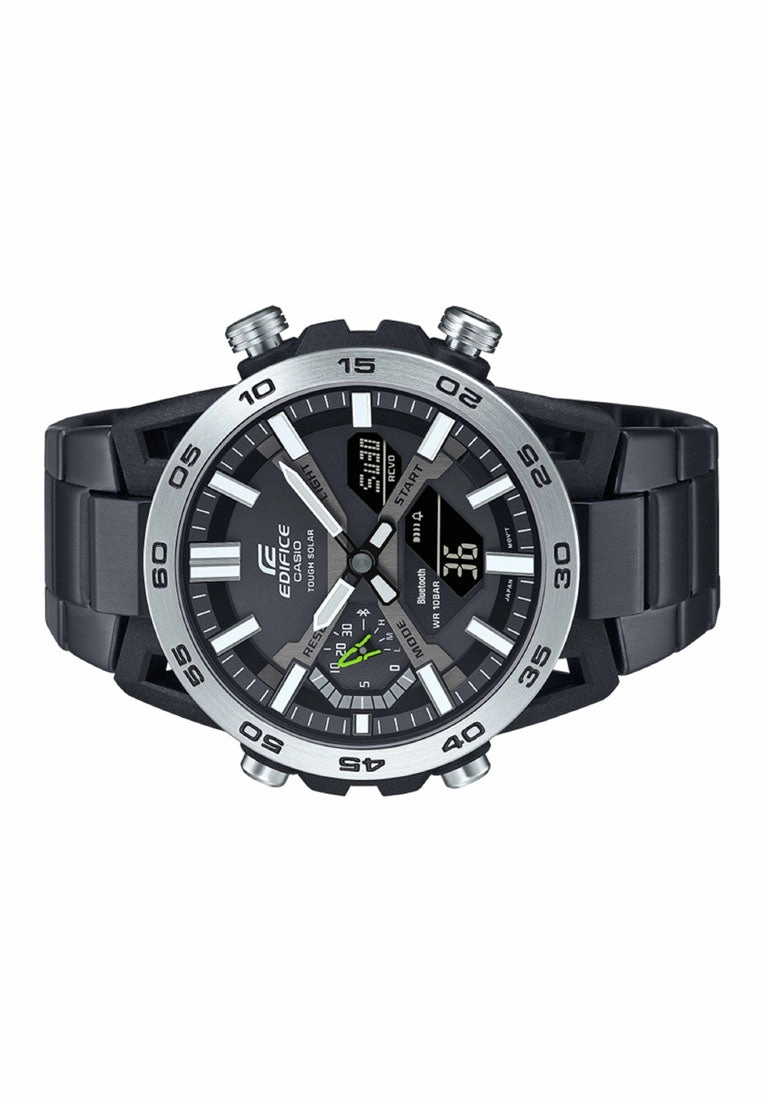 Casio Edifice ECB-2000DD-1A Digital Analog Stainless Steel Strap Solar Watch For Men
