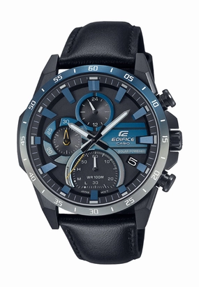 Casio Edifice EQS-940NL-1A Chronograph Leather Strap Solar Watch For Men