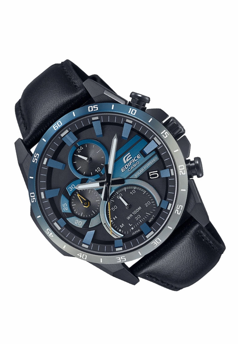 Casio Edifice EQS-940NL-1A Chronograph Leather Strap Solar Watch For Men