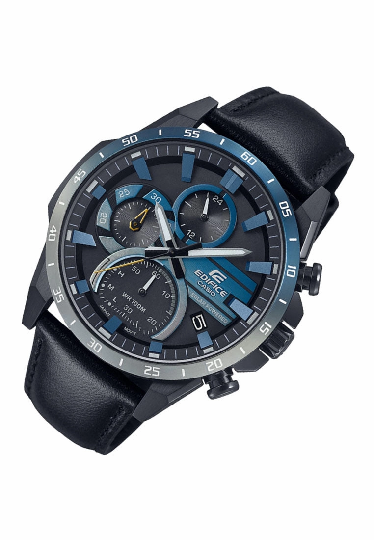Casio Edifice EQS-940NL-1A Chronograph Leather Strap Solar Watch For Men