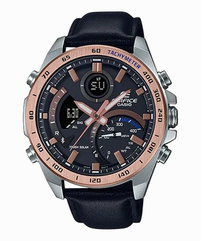 Casio Edifice Smartphone Link Model Black Leather Watch ECB900GL-1B