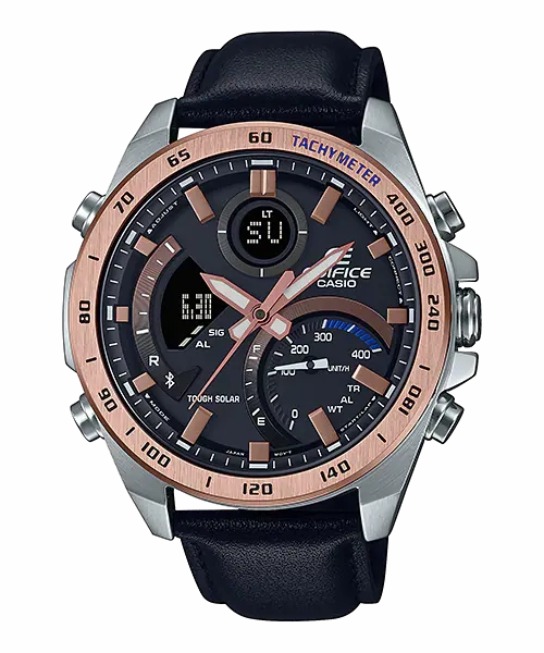 Casio Edifice Smartphone Link Model Black Leather Watch ECB900GL-1B