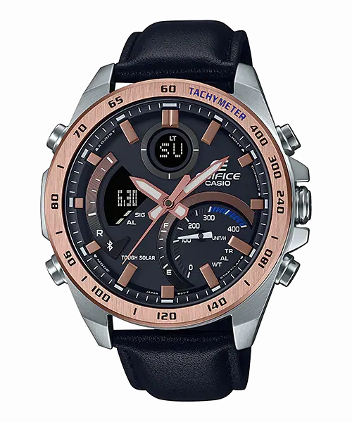 Casio Edifice Smartphone Link Model Black Leather Watch ECB900GL-1B