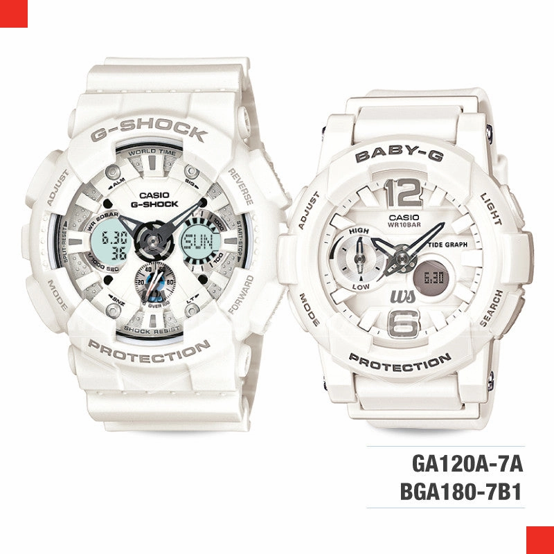 Casio G-Shock & Baby-G Couple Watch BGA180-7B1-GA120A-7A