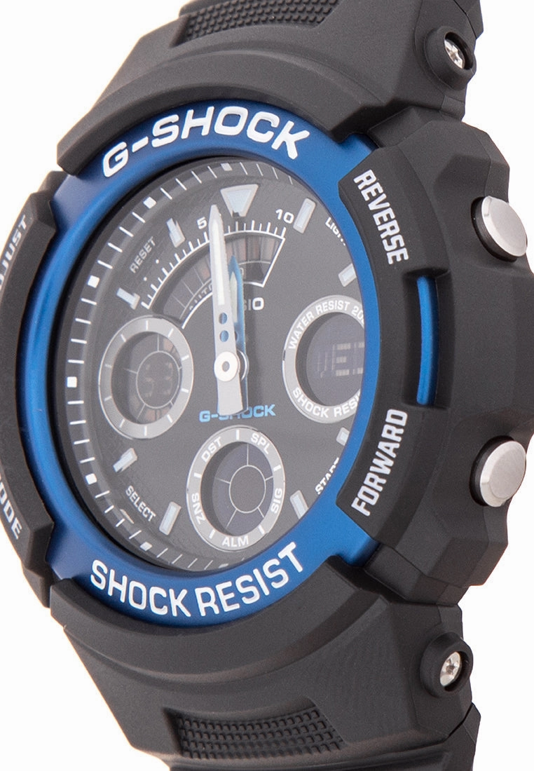 Casio G-shock AW-591-2ADR Digital Analog Rubber Strap Watch For Men