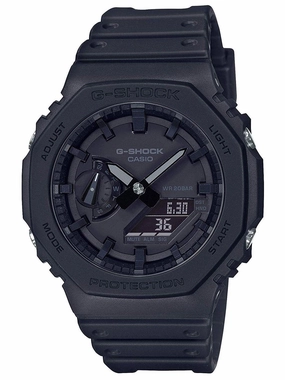 Casio G-Shock CARBON CORE Mens Ana-Digi All Black Mens Watch GA2100-1A1
