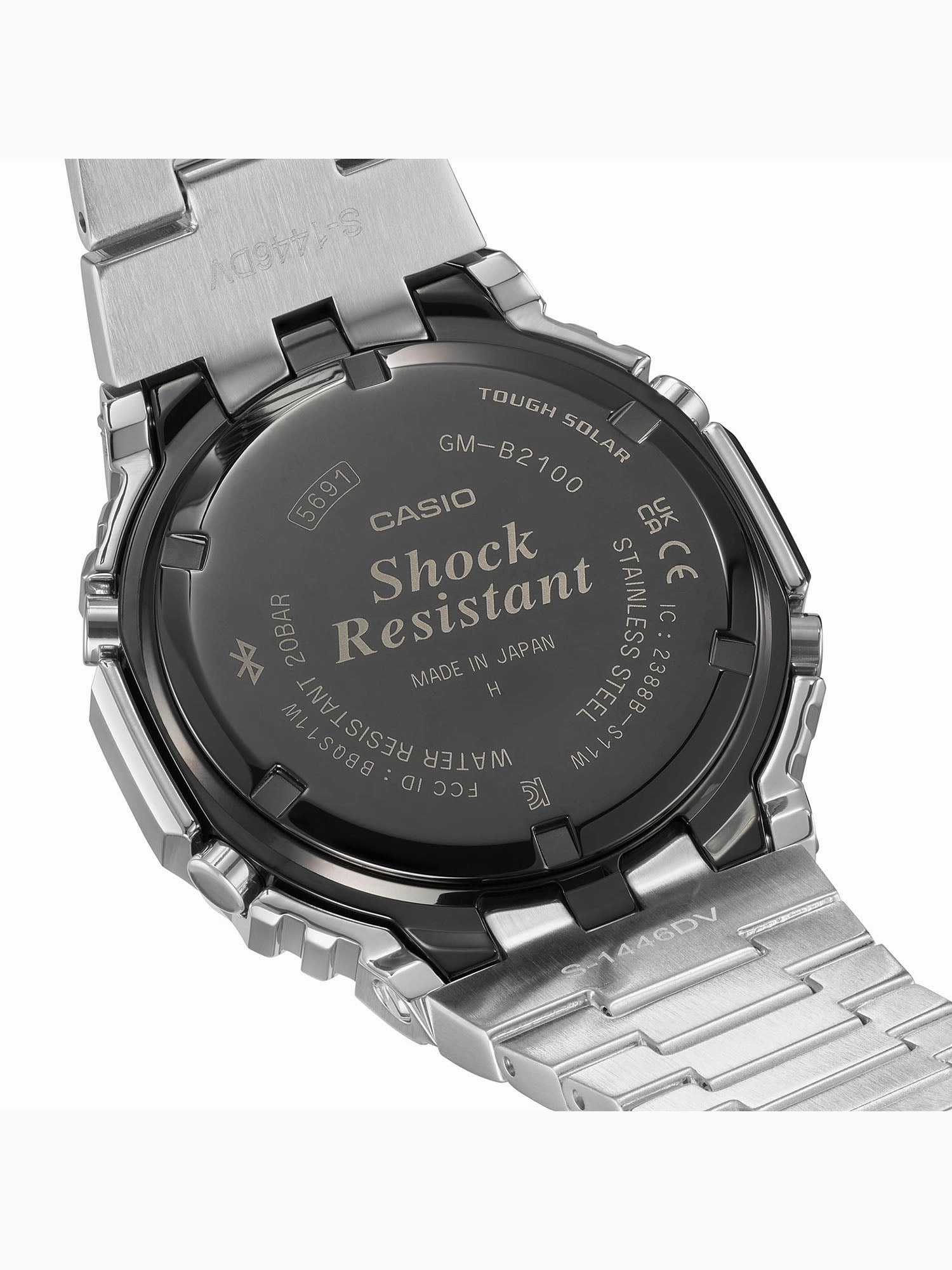 Casio G-Shock Full Metal Solar/Bluetooth Mens Silver/Black Watch GMB2100D-1A