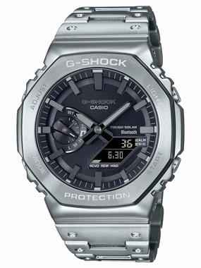 Casio G-Shock Full Metal Solar/Bluetooth Mens Silver/Black Watch GMB2100D-1A