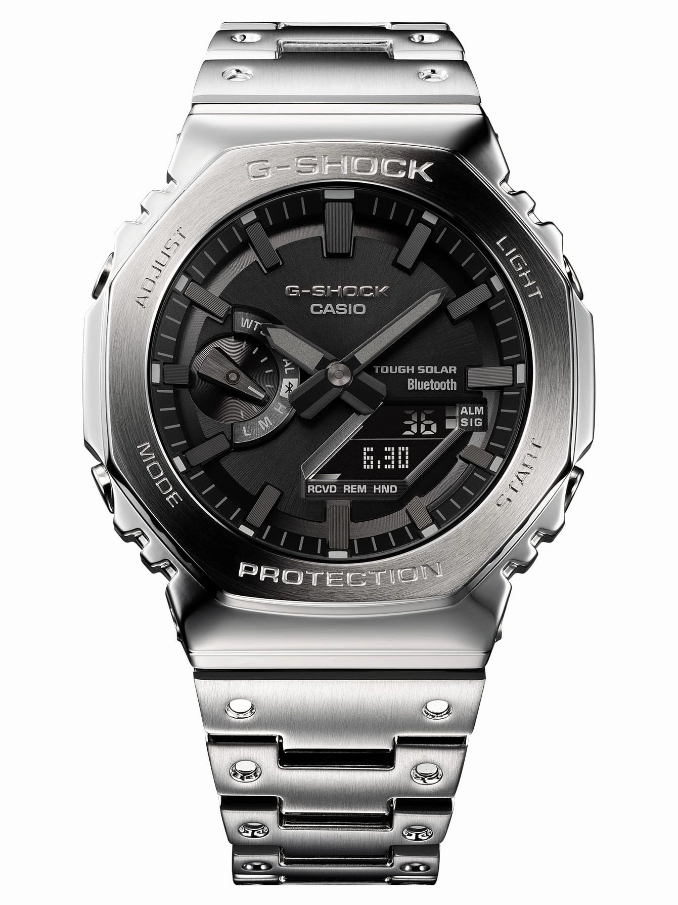 Casio G-Shock Full Metal Solar/Bluetooth Mens Silver/Black Watch GMB2100D-1A