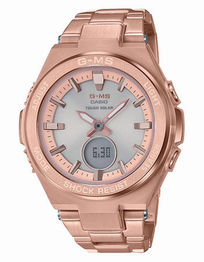 Casio G-Shock G-MS Womens Watch - Rose Gold-Tone - Solar - Afterglow
