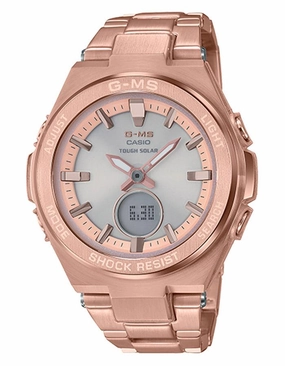 Casio G-Shock G-MS Womens Watch - Rose Gold-Tone - Solar - Afterglow