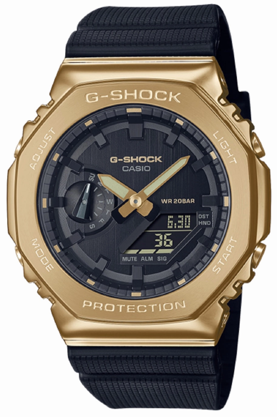 Casio G-shock GM-2100G-1A9 Digital Analog Rubber Strap Watch