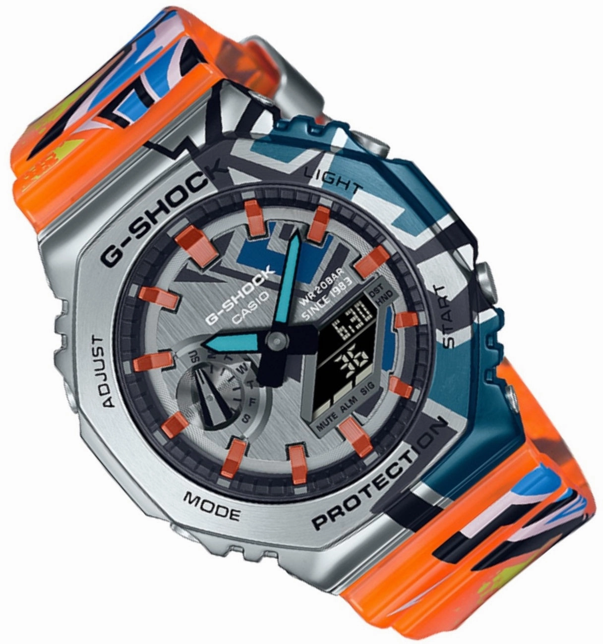 Casio G-shock GM-2100SS-1A Digital Analog Rubber Strap Watch