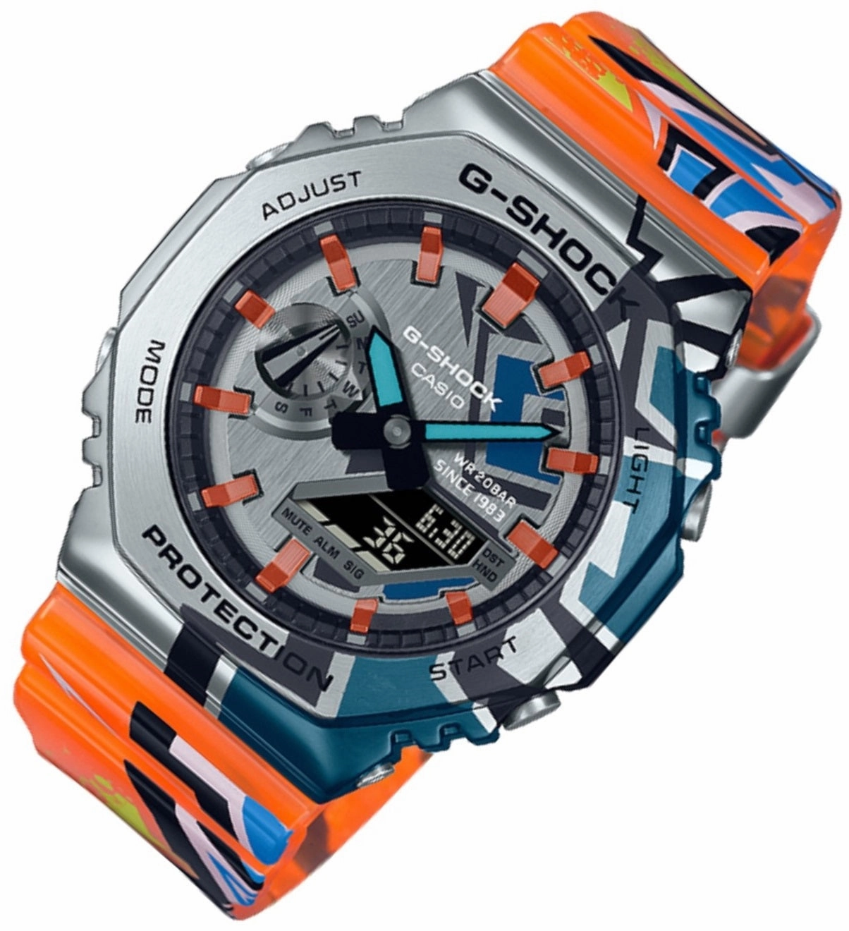 Casio G-shock GM-2100SS-1A Digital Analog Rubber Strap Watch