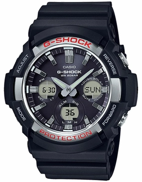 Casio G-Shock Mens GAS100 Series - Analog/Digital - Black & Silver - World Time