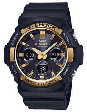 Casio G-Shock Mens GAS100 Series- Analog/Digital - Gold-Tone/Black - World Time