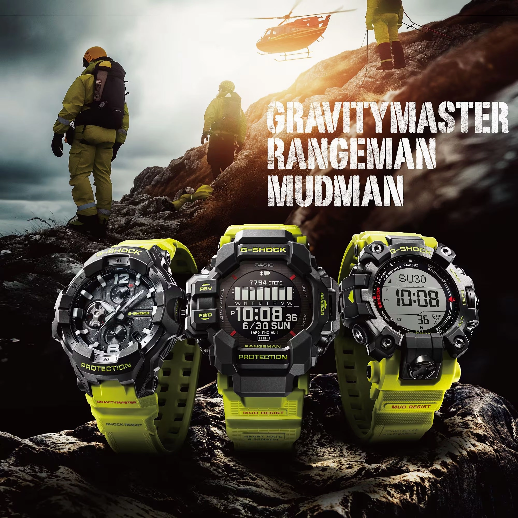 Casio G-Shock RANGEMAN RESCUE YELLOW Bluetooth Mens GPS Watch GPRH1000RY-1A