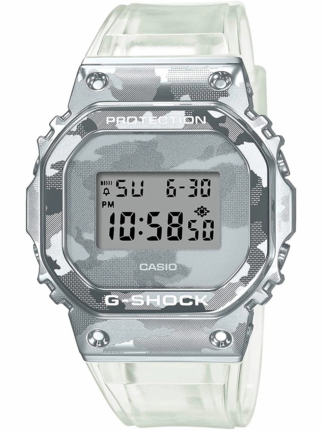 Casio G-Shock SKELETON CAMO Silver Digital Mens Watch GM5600SCM-1