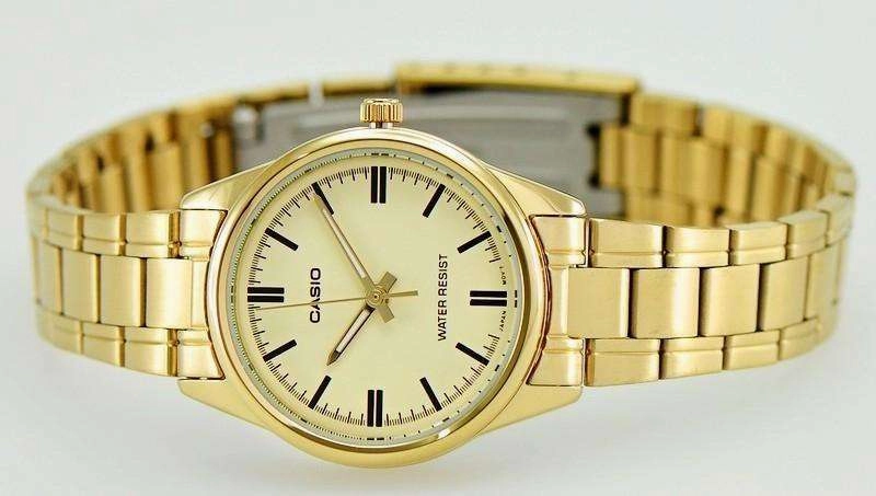 Casio LTP-V005G-9A Gold Stainless Steel Strap Watch for Women