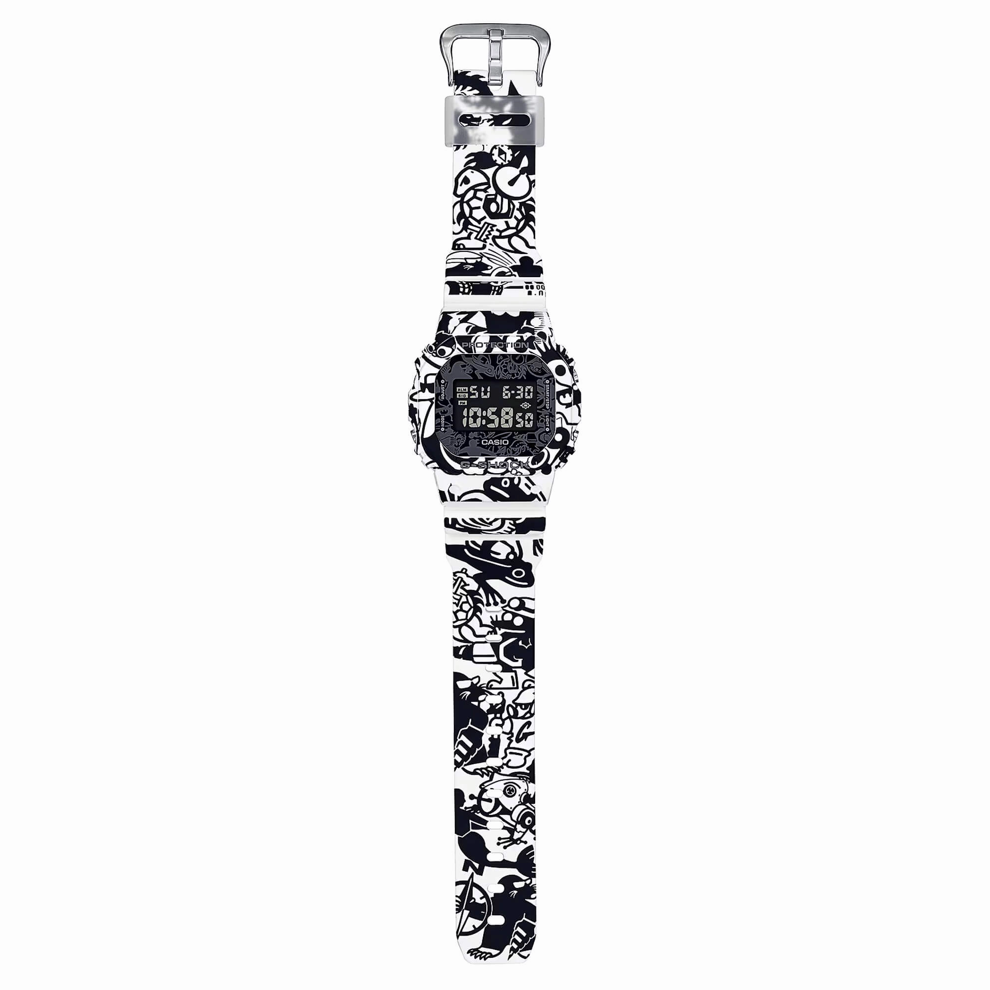 Casio Men's Digital Watch - G-Shock G-Universe Black and White Strap | DW-5600GU-7CR