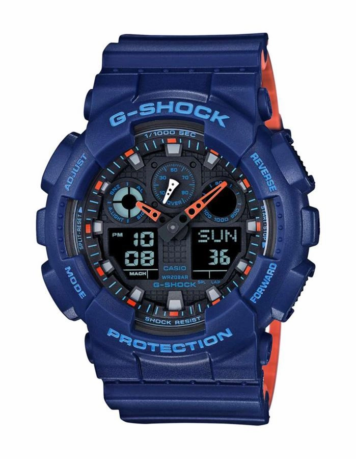 Casio Men's G-Shock Layered Band Series - Blue & Orange - Magnetic Resistance